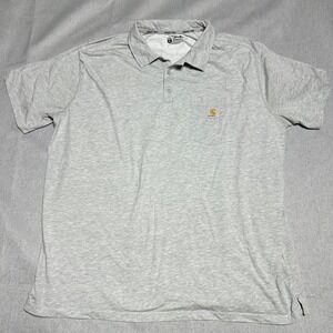 Carhartt Polo Shirt‎ Mens 3XL Gray Force Relaxed Fit Pocket